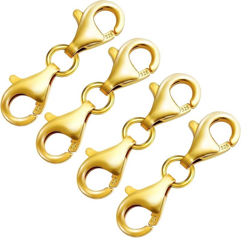 OHINGLT Double Lobster Claw Clasps 925 Sterling Silver Necklace Extender, Double End Design Necklace Clasps and Closures, Bracelet Connector Suitable for Jewelry Making - Image 1